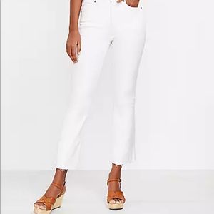 LOFT High Waist Kick Crop White